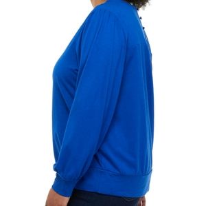 Crown & ivy blouse color blue plus size 2X  long sleeve NWT